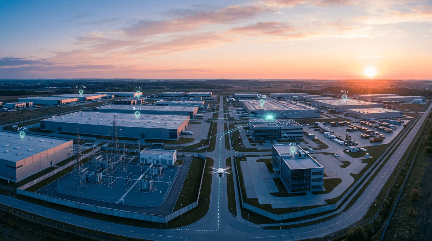 Drone protected industrial park