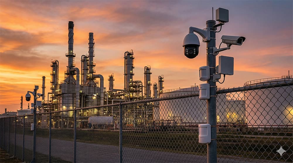 RadiusVision commercial security system protecting an active construction site