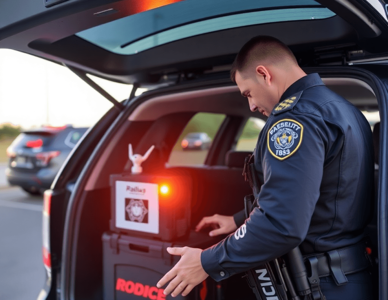 Police officer deploying a RadiusVision RDK during a law enforcement operation
