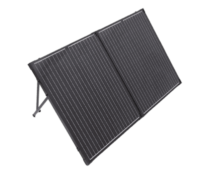 Folding solar panel unit for renewable energy surveillance power