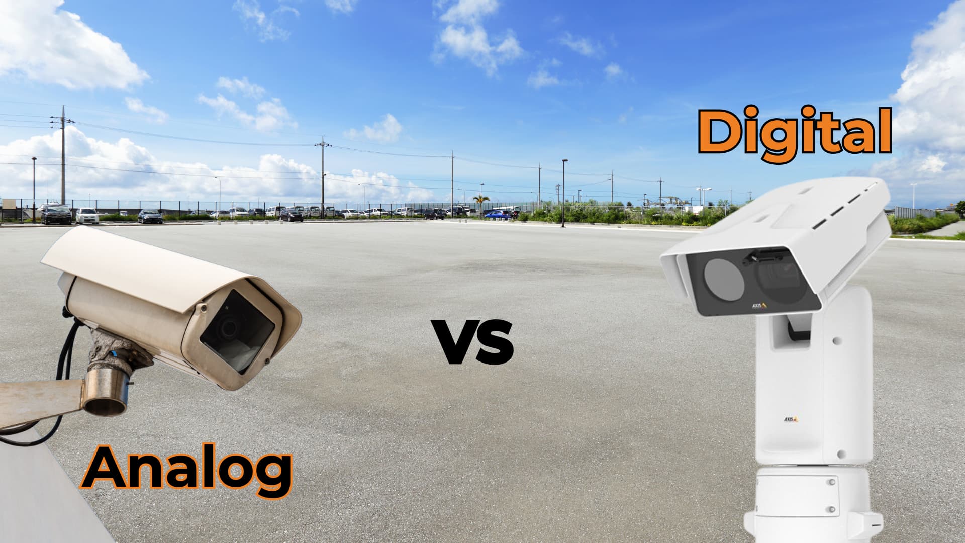 Side-by-side comparison of analog and digital security camera image quality